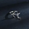 Cluster Ringen Azur Lane Vrouwen Ring Liefhebbers Open Dames Initial Bruidsparen Leuke Mode-sieraden Metaal Zilver Kleur Pierscionki