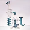 Glass Spring Dab Rig Hookah Recycler Tornado Water Pipe Smoke Beaker Bong 14mm male Joint Bowl