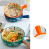 Pans Ceramic Pot Japanese-style With Handle Instant Noodle Bowl Fruit Salad Home Creative Baking Baked Rice Breakfast