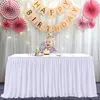 Table Skirt Ruffle Polyester Pleated Tablecloth For Birthday Baby White Decoration Party Shower Wedding