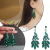 Boucles d'oreilles créoles ouvrant en cristal brillant, Pack personnalisé vert pour femme, collier cœur bonbon