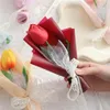Flores decorativas pu buquê de flores artificiais diy grinalda de tulipa toque real falso para festa de primavera decoração de casamento fornecimento de casa