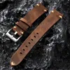 Assista Bandas Handmade Genuíno Couro Watchband Velho Marrom Preto 18 20 22mm Soft Mens Vintage Pulseira Primeira Camada Bracele 230928