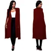 Costumes pour femmes femmes costume Long Blazer bureau dame manteau manches solides Cape Poncho femme élégante veste formelle Feminino