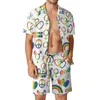 Męskie dresy gejowskiej dumy mężczyźni ustawiają LGBT Love Casual Shirt Set Set Hawaiian Beach Shorts Summer drukowane garnitur dwuczęściowy ubrania plus size