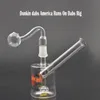 Quemador de aceite de vidrio Mobius Bong Hookah Pipas de agua Matrix Perc Heady Dab Rigs Chicha Bongs de agua de vidrio únicos Recolector de cenizas para fumar con tubo de quemador de aceite de vidrio de 14 mm