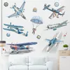 Wall Stickers Children's Room Airplane Sticker Parachute Self Adhesive Machine Enthusiasts Decorate