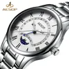 Reloj Esopo de lujo para hombre, reloj de pulsera de cuarzo con fase lunar, reloj de pulsera de acero inoxidable para hombre, reloj impermeable para hombre 240Y