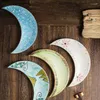 Piatti Piatto giapponese Sushi Moon Disk Sashimi Stoviglie Home Art Disco singolo Set da cena Ceramica creativa