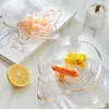 Plates Creative Golden Trim Ocean Glass Plate Nordic Household Shell Salad Bowl Breakfast Fruit Dessert