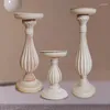 Titulares de vela 3 estilos Pilar de madeira Castiçal Vintage Romântico Boho Festa de Casamento Prateleira Lareira Decoração Ornamento