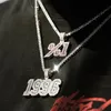 Nazwa niestandardowa A- z Letters Wisian Naszyjnik z 24-calowym łańcuchem liny dla mężczyzn Difts Prezenty Cubic Criconia Charm Hip Hop Jewelry260D