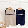 Rompers Summer Toddler Baby Boys Girl Romper Cotton Sleeveless Naval Style Infant Girls Jumpsuit 0-24M Children Clothes