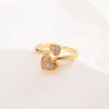 10KT CZ غرامة الصلبة التايلاندية باهت G F GOLD CULLER HEART RINGS مشاركة الزفاف مجوهرات الحجر الحجر الأنيقة سمك الحلقة 2119