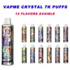 wegwerp vapes crystal vape 7000 wegwerp E-sigaretten 850amh batterij 2% capaciteit 14 ml trekjes wegwerp vape pen vs legend vapers tornado 7000 9000