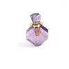 Pendant Necklaces Essential Oil Bottle Natural Stone Amethyst Rhombus Perfumer For Jewelry Making DIY Necklace Accessory