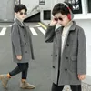 Coat Winter Woolen Jacket Korean Boy Version For Boys Thicken Coats SingleBreasted Hooded Casual Children's Clothing 230928