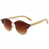 Sunglasses BerWer Wooden Vintage Wood Sunglass Brand Designer Plastic Frame With Bamboo Legs