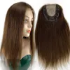 Lace S 4 Brown Human Hair Topper för kvinnors ersättning Remy Skin Scalp Silk Top 6x6inch med 05 cm Transparent Clip Ins 230928