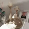 Titulares de vela 3 estilos Pilar de madeira Castiçal Vintage Romântico Boho Festa de Casamento Prateleira Lareira Decoração Ornamento