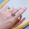Anelli a grappolo in argento sterling 925 4 7 squisita goccia rosa brillante zircone anello di amore eterno per le donne fidanzamento matrimonio gioielleria raffinata regali