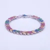 HIP Hop Kupfer Multi-Color Iced Out Strass Pfeil Gliederkette Armbänder mit Verlängerungskette für Männer Frauen Jewelry254h