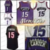 Maglia da basket retrò Tracy 15 Vince Carter versione ritorno al passato Split Viola Bianco Nero Maglie da basket vintage Pantaloncini Sportivi Uomo Bambini