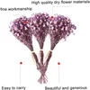 Dekorativa blommor naturliga torkade buketter färska bevarade små bukett torrpress hem bröllopsdekor