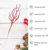 Decorative Flowers Christmas Leaf Ornament Fake Glitter Decor Artificiales Decorativas Para Sala