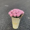 Dekorativa blommor Diy Sticked Rose Bouquet Handgjorda virkade garn Fake Flower bevarad alla hjärtans dag Mors gåva Heminredning Hantverk