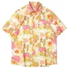 Chemises décontractées pour hommes Hommes hawaïen mignon chien imprimé harajuku mode d'été à manches courtes bouton plage chemise de vacances