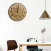 Horloges murales Horloge Vintage Suspendue Minimaliste Silencieux Silencieux Mains En Bois Montre Chambre Ronde À Piles Reloj De Pared Décor À La Maison