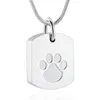Pet Cremation Jewelry for Ashes Stainess Steel Keepsake Necklace Dog Cat Paw Memorial Urn Pendant For Women Men263f