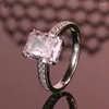 Bröllopsringar Sur High Carbon Diamond S925 Sterling Silver Female Ring Simple Luxury European och American Hand Jewelry