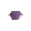 Colares de pingentes pingentes de pedra natural Pingentes de ouro Facetado Purple Agates Connector para jóias que produzem mulheres de colar de bricolage