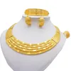 Orecchini Collana Africana Set di gioielli color oro 24k per le donne Dubai Regali di nozze da sposa Girocollo Bracciale Anello Set di gioielli211F