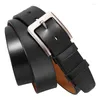 Bältespin Pin Buckle Two-Layer Cowhide Leather Belt Retro Easy Matching Business Wide