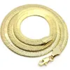 Collana da uomo con catena piatta a spina di pesce placcata oro 14 carati da 9 mm 24236K