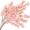 Dekorativa blommor 42in Artificial Cherry Blossom Faux Pink Stems Realistic Diy Garden Home El Wedding Party Decor