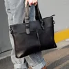 Porte-documents marque homme mallette d'affaires sac ordinateur portable en cuir fendu de haute qualité pour hommes sacs de bureau 14 pouces A4 Causel