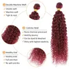 Pacotes de tecelagem de cabelo humano encaracolado sintético com Clre 99J vermelho para mulheres borgonha brasileira 34 230928