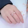 Anillos de racimo MeiBaPJ 2-3 mm Perlas redondas blancas naturales Moda Muchas cuentas Anillo 925 Plata esterlina Joyería de boda fina para mujeres