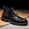 Botas Hombres de cuero genuino Resbalón en Chelsea Plus Tamaño 3847 Bota de tobillo con calzado de invierno de piel para hombre 230928