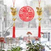 Fleurs décoratives 9 pièces, pendentif Dragon à pampilles de Style chinois, porte-bonheur pour voiture suspendue mixte