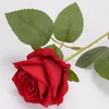 Decorative Flowers Artificial Rose Flower Single Stem Fake Silk Velvet Bouquet Arrangements Home Office Garden Party Wedding Decoration