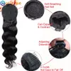 LACE S Body Wave Human Hair DrawString Tail Clip in Brasilian Remy Natural Color Heat Motest Tail For Women 230928