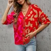Women's Knits Autumn Winter Pink Leopard Print Cardigan Women Knitted Sweater V-neck Female 2023 Loose Button Coat Warm For