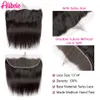 Synthetic s Alibele Straight Bundles With 13X4 Frontal Human Hair 26 Inches Brazilian Weaving Remy Free Part 100 230928