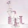 Glass Spring Dab Rig Hookah Recycler Tornado Water Pipe Smoke Beaker Bong 14mm male Joint Bowl