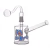 Mobius Bruciatore a olio in vetro Bong Narghilè Tubi ad acqua Matrix Perc Heady Dab Rigs Chicha Bong ad acqua in vetro unici Raccoglitore di cenere fumante con tubo bruciatore a olio in vetro da 14 mm